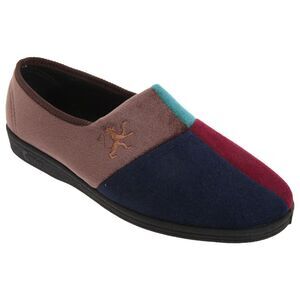 Comfylux Mens Harlequin Multi Velour Moccasin /Loafer Slippers /Indoor Footwear